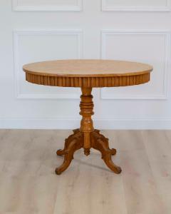 Swedish 19th Century Solid Birch Oval Occasional Table - 4699011