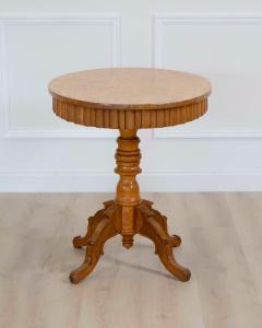 Swedish 19th Century Solid Birch Oval Occasional Table - 4699064