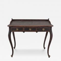 Swedish 20th Century Black Rococo Style Writing Desk - 4738839