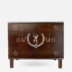 Swedish Art Deco 3 Drawer Chest with Pewter Inlay - 627935