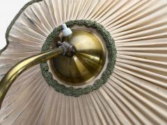 Swedish Art Deco Adjustable Floor Lamp Birch Brass Fabric Sweden 1930s - 4811608