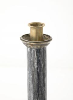 Swedish Art Deco Brass Marble Candlesticks - 4476697