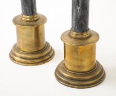 Swedish Art Deco Brass Marble Candlesticks - 4476700