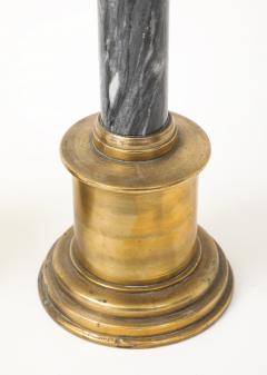 Swedish Art Deco Brass Marble Candlesticks - 4476701