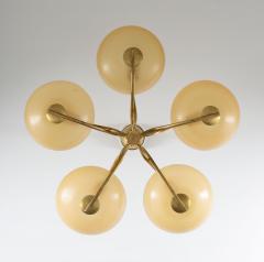 Swedish Art Deco Chandelier in Brass and Glass - 1433830