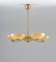 Swedish Art Deco Chandelier in Brass and Glass - 1433835