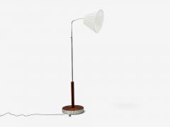 Swedish Art Deco Floor Lamp Mahogany Chrome Sweden 1930s - 4810075