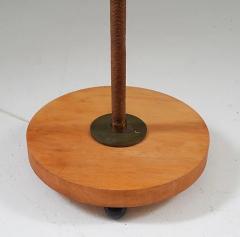 Swedish Art Deco Floor Lamp in Brass and Paper Cord Webbing - 2335648