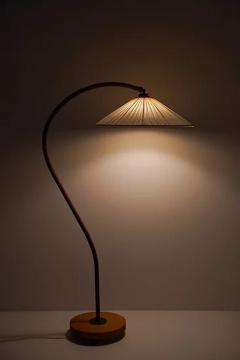 Swedish Art Deco Floor Lamp in Brass and Paper Cord Webbing - 2335653