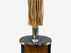 Swedish Art Deco Pendant Light Burl Cord Glass Chrome Sweden 1930s - 4643601