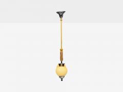 Swedish Art Deco Pendant Light Burl Cord Glass Chrome Sweden 1930s - 4643603