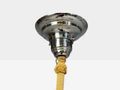 Swedish Art Deco Pendant Light Burl Cord Glass Chrome Sweden 1930s - 4643604