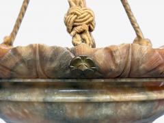 Swedish Art Deco Pendant Light Rope Alabaster Sweden 1930s - 4691339