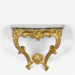 Swedish Baroque Giltwood Console with Grey Marble Top circa 1780 - 3713133