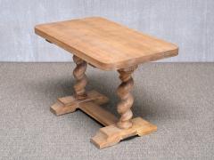 Swedish Baroque Style Cerused Oak Side Table with Barley Twist Legs early 1920s - 4756222