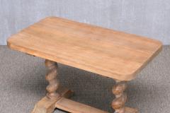 Swedish Baroque Style Cerused Oak Side Table with Barley Twist Legs early 1920s - 4756225