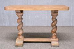 Swedish Baroque Style Cerused Oak Side Table with Barley Twist Legs early 1920s - 4756226