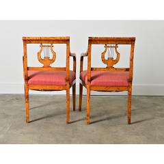 Swedish Biedermeier 19th Century Birch Armchairs - 4482437