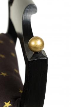 Swedish Biedermeier Black and Gold Star Bench - 1419943