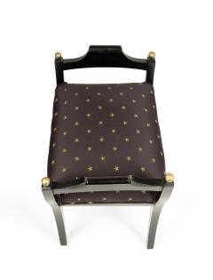 Swedish Biedermeier Black and Gold Star Bench - 1419946