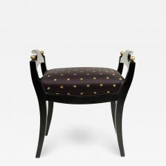 Swedish Biedermeier Black and Gold Star Bench - 1421799