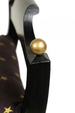 Swedish Biedermeier Style Black and Gold Star Bench - 4661666