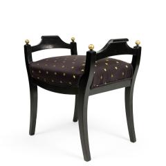 Swedish Biedermeier Style Black and Gold Star Bench - 4661667