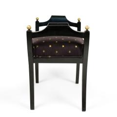 Swedish Biedermeier Style Black and Gold Star Bench - 4661668