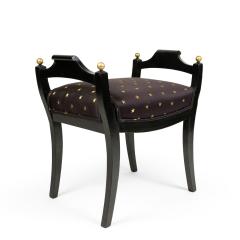 Swedish Biedermeier Style Black and Gold Star Bench - 4661670