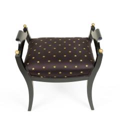 Swedish Biedermeier Style Black and Gold Star Bench - 4661671