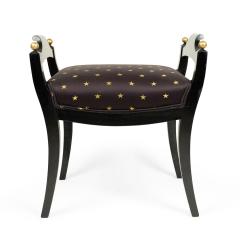 Swedish Biedermeier Style Black and Gold Star Bench - 4661672