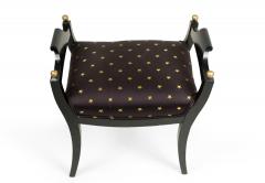Swedish Biedermeier Style Black and Gold Star Bench - 4661673