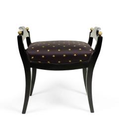 Swedish Biedermeier Style Black and Gold Star Bench - 4718107