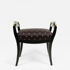 Swedish Biedermeier Style Black and Gold Star Bench - 4718152