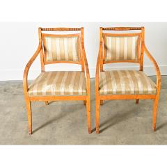 Swedish Biedermeier Style Pair of Carved Birch Armchairs - 4482490