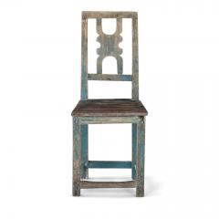 Swedish Blue Painted Primitive Rococo Side Chair - 2706818