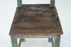 Swedish Blue Painted Primitive Rococo Side Chair - 2706820