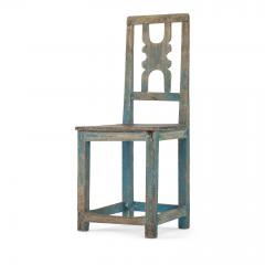 Swedish Blue Painted Primitive Rococo Side Chair - 2706825