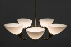 Swedish Brass and Glass Chandelier in the Manner of Carl Axel Acking - 898611