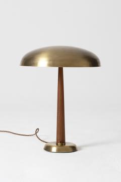 Swedish Brass and Oak Table Lamp - 1494864