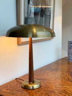 Swedish Brass and Oak Table Lamp - 1494866