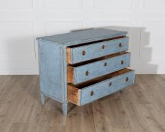 Swedish Chest of Drawers in Blue Paint Circa 1860 - 4223364