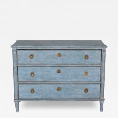 Swedish Chest of Drawers in Blue Paint Circa 1860 - 4225718