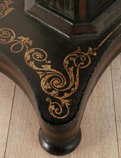 Swedish Chinoiserie Black Lacquered Two Drawer Pedestal Table circa 1840 - 3777980