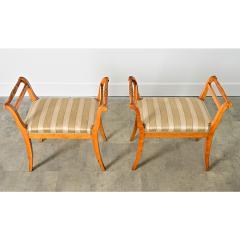 Swedish Circa 1900 Pair of Carved Birch Benches - 4482478