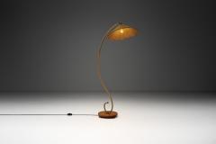 Swedish Curved Rattan Floor Lamp Sweden 1930s - 4142634