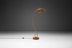 Swedish Curved Rattan Floor Lamp Sweden 1930s - 4142635