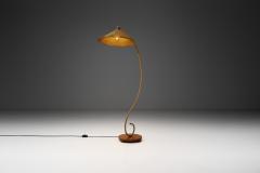 Swedish Curved Rattan Floor Lamp Sweden 1930s - 4142638