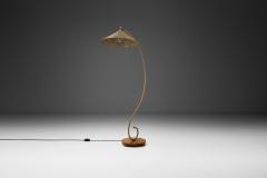 Swedish Curved Rattan Floor Lamp Sweden 1930s - 4142639