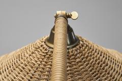 Swedish Curved Rattan Floor Lamp Sweden 1930s - 4142641